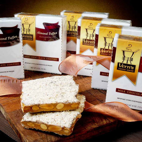 1/2 lb Almond Toffee Box - 6 pack