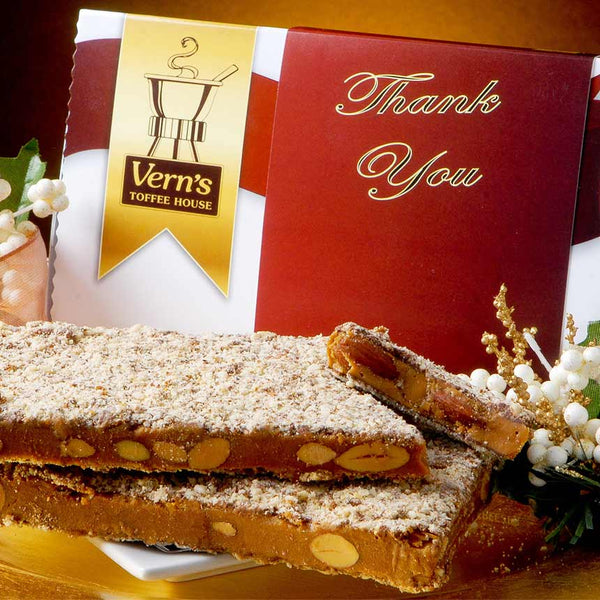 1 lb Thank You Toffee Box Dark Chocolate