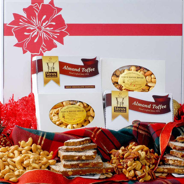 Gift Assortment of Toffee, Mixed Nuts & Cashews