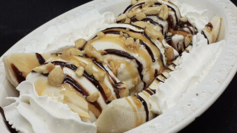 Banana Boat Toffee Ice Cream Sundae