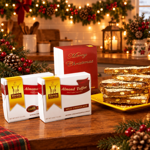 1 lb Almond Toffee Duo with Merry Christmas band