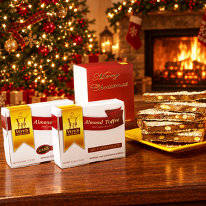 1 lb Almond Toffee Duo with Merry Christmas band