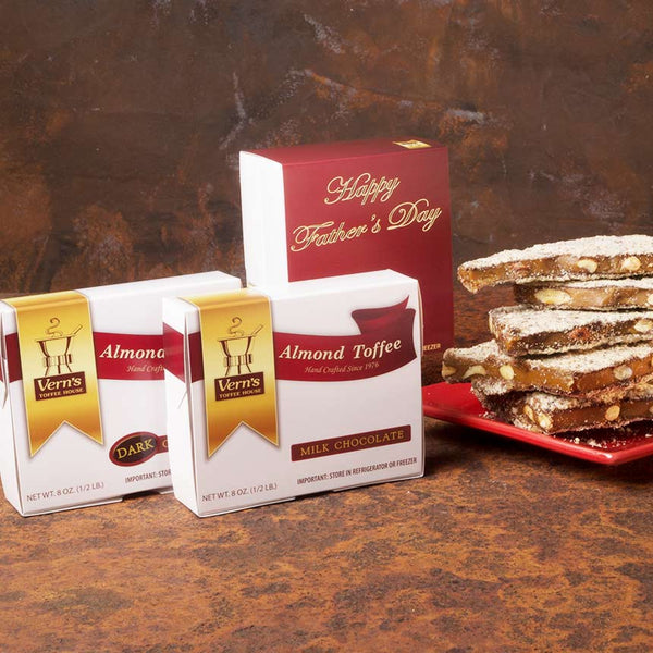1 lb Almond Toffee Duo with Happy Father's Day Band