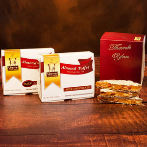 1 lb Almond Toffee Duo with Thank You Band
