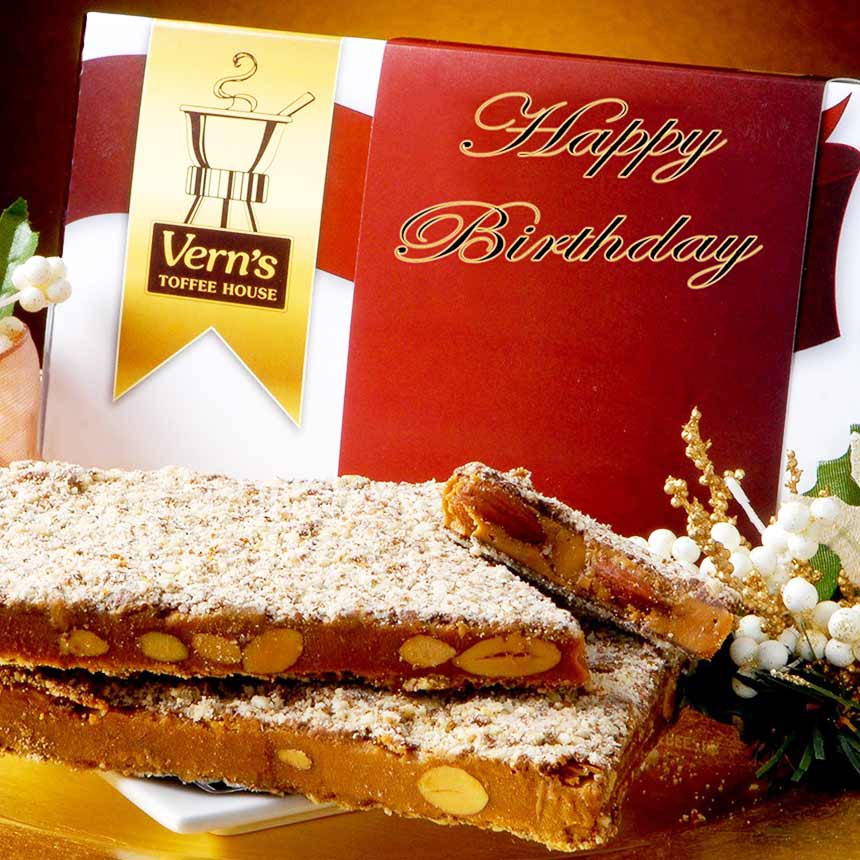 1 lb Happy Birthday Toffee Box Milk Chocolate