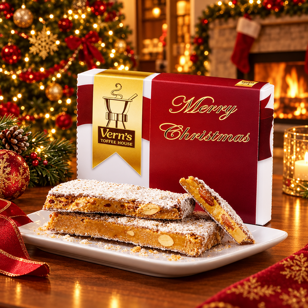 1 lb Merry Christmas Toffee Box Dark Chocolate
