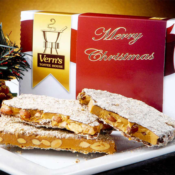 1 lb Merry Christmas Toffee Box Milk Chocolate