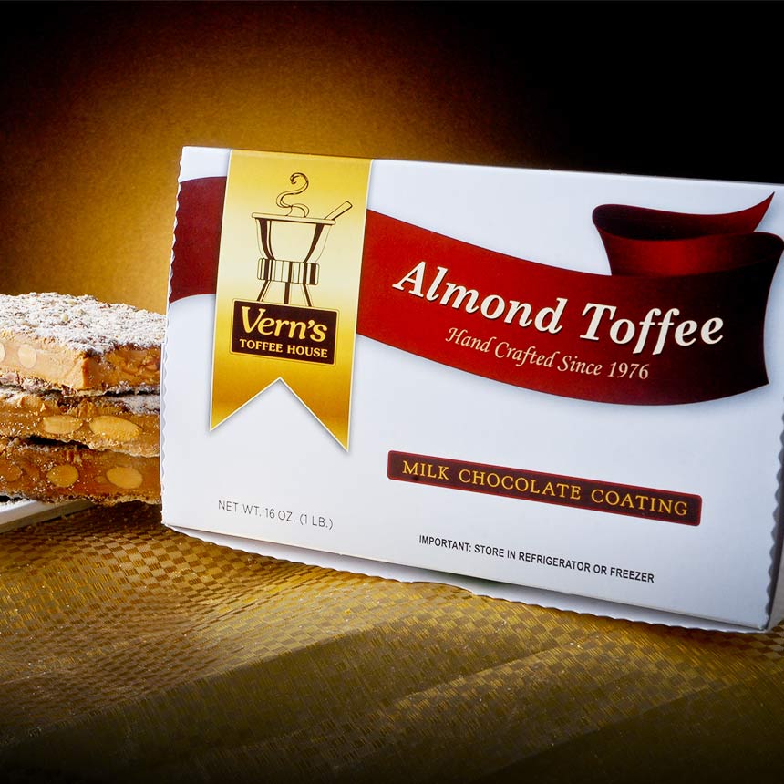 Almond Toffee Gift Boxes | Chocolate Covered Toffee Boxes | Milk & Dark