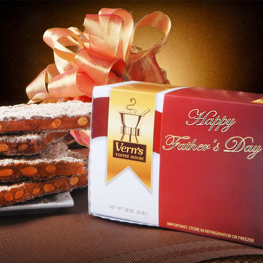 2 lb Happy Father's Day Toffee Box Milk Chocolate