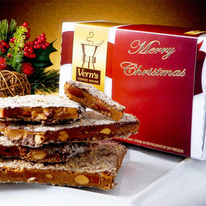 2 lb Merry Christmas Toffee Box Dark Chocolate