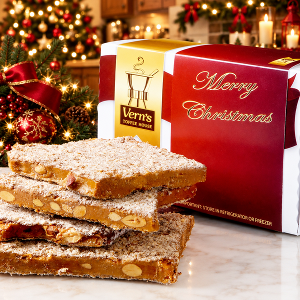 2 lb Merry Christmas Toffee Box Milk Chocolate