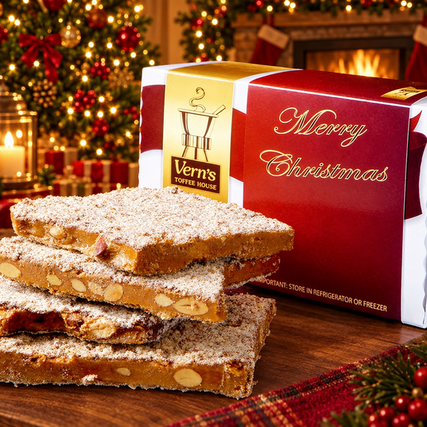 2 lb Merry Christmas Toffee Box Milk Chocolate