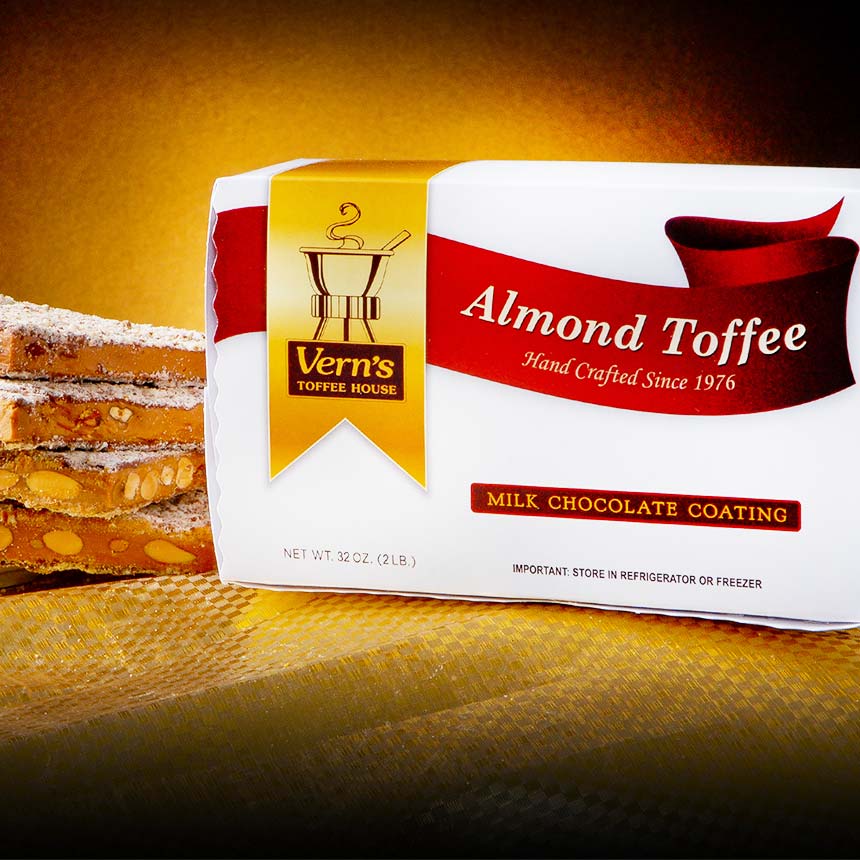 2 lb Milk Chocolate Almond Toffee Box