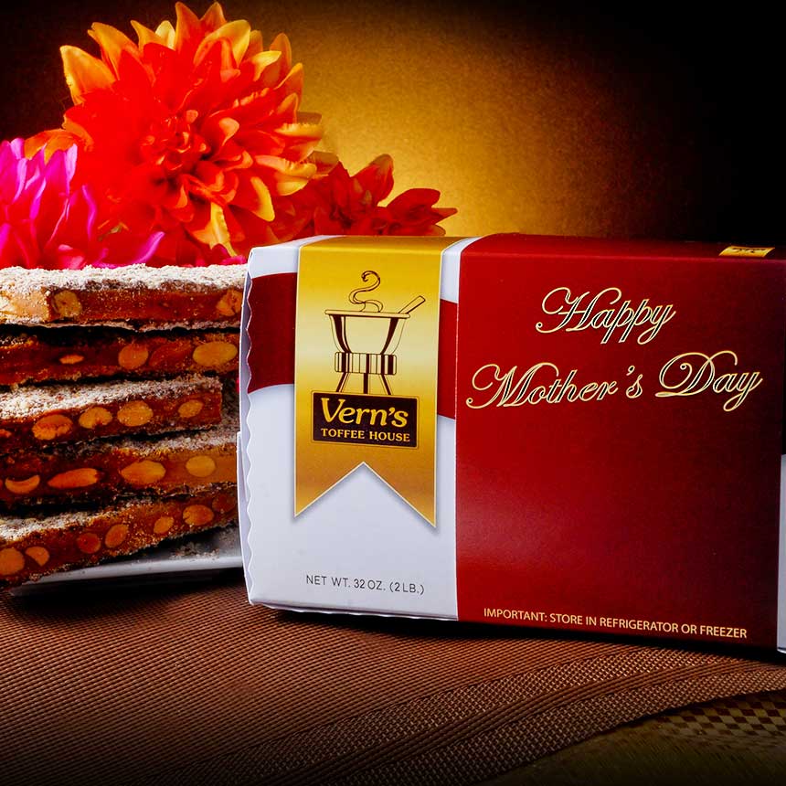 2 lb Toffee Mother's Day Box Dark Chocolate