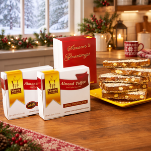 1 lb Almond Toffee Duo with Season's Greetings band