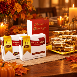 1 lb Almond Toffee Duo with Season's Greetings band
