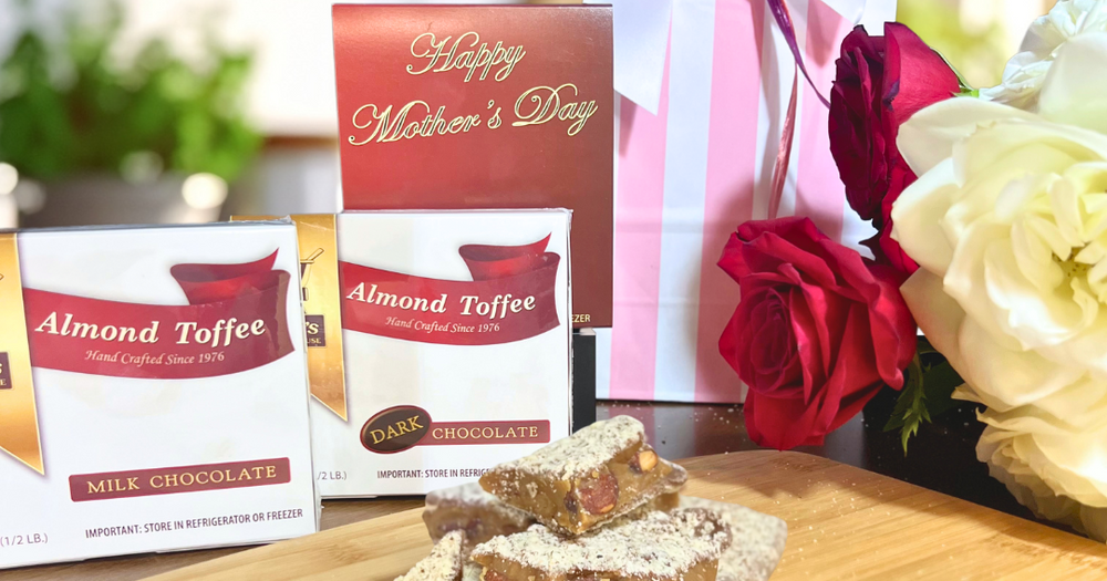 1 lb Almond Toffee Duo with With Happy Mother's Day Band